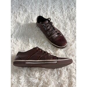 Kenneth Cole Men's Brown Leather Lace‎ Up Sneakers Casual Comfort Driving Shoes